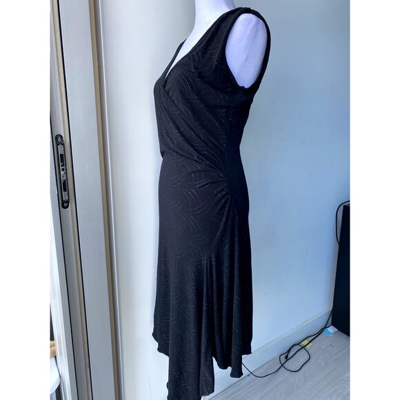 Black Vintage Y2k Forever 21 Wrap Sparkly Mini Dress Size Large - Picture 3 of 8
